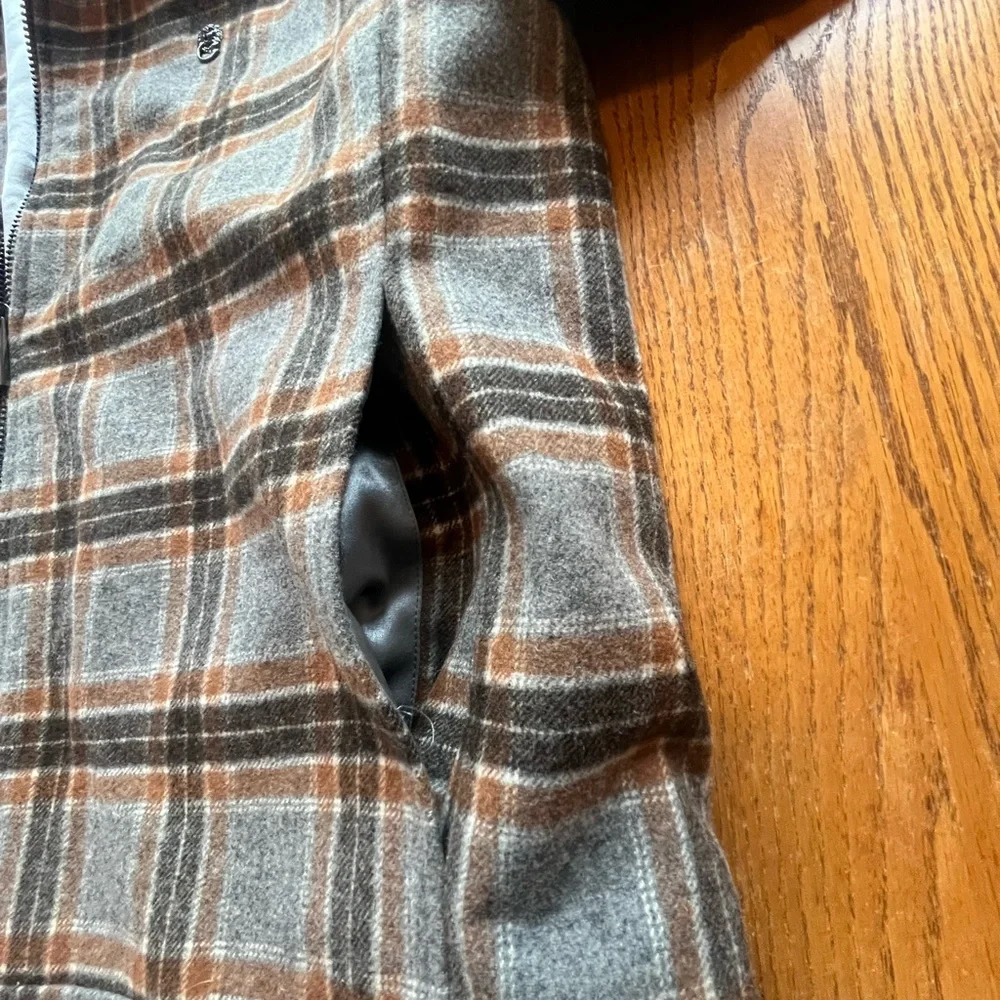 Cadogan Luxury Lexington Lined Wool Jacket Gray Brown Plaid Men’s Size L - Picture 9 of 16
